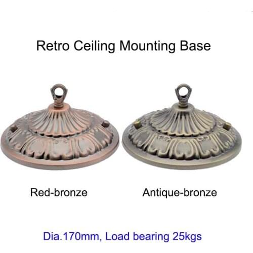 Retro Patterns Ceiling Canopy With Ring/Hook For Heavy Lamp Wrought Red-Bronze Antique-ronze Mounting Base Lighting Fittings