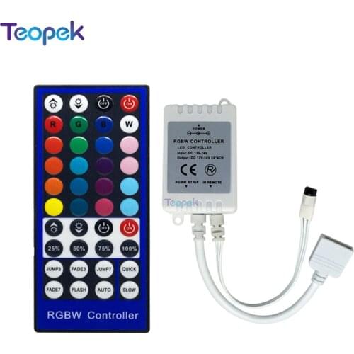 RGBW LED controller 40 keys IR DC12-24V input 2A*4 channel output For 5050 RGBW RGBWW LED Strip