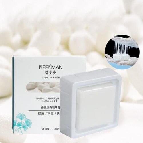 Silk Protein Skin Repair Soap Facial Mask Soap Oil Control Bathing Cleansing Goat Remove Soap Skin Clean Soap