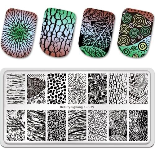6*12cm Stamping Plate For Nails Art Retro Flower Leaf Theme Nail Art Template Nail Stamp Plate BBB XL-039