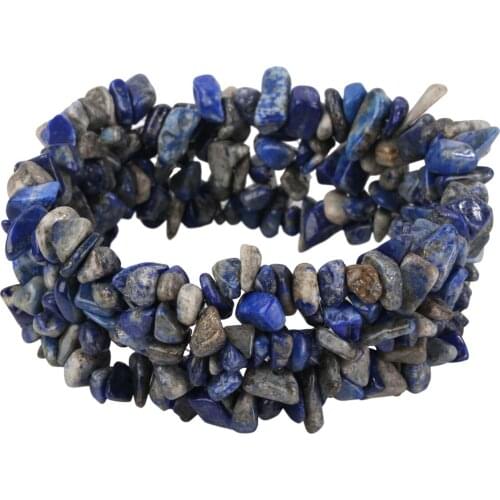 YACQ Lapis Lazuli Stretch Cuff Bracelet 5 Layer Braided Chunky Chakra Bracelet Handmade Jewelry Bridal gift for Women Mom Girls