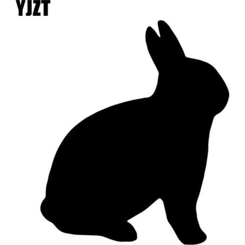 YJZT 12.9CM*15.3CM Rabbit Pattern Decor Car Sticker Bumper Accessories Vinyl Decal Black/Silver C4-2447
