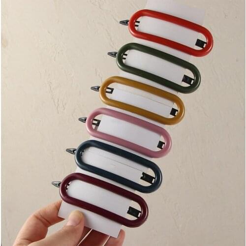 Candy Color Oval Shape Hair Clip For Girl Hair Accessories Geometric Hollow Hairpin Girl Side Clip