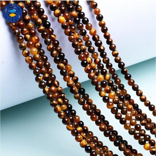 Beads factory 3mm round gemstone beads wholesale tigers eye beads for DIY jewelry making