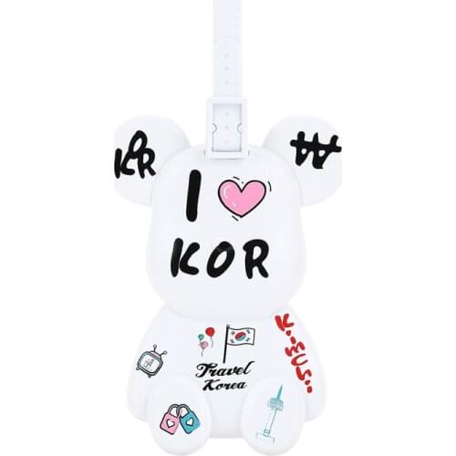 Violent Bear Korea Golf Bag Tag Label Travel Bag Handbag PVC Name Plate Address Tel Card Easy To Identify Novelty Cute Gift