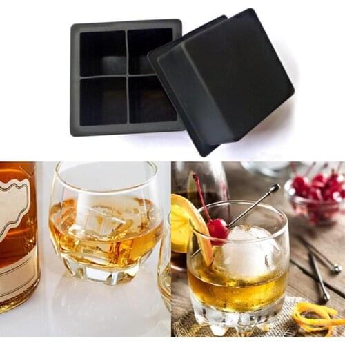 1PCS Silicone Small 4-hole Square Ice Grid 4-grid Mold Square Mold Ice Mould Square Maker Tray Ice-cell Cube Ice Four-hole M6K1