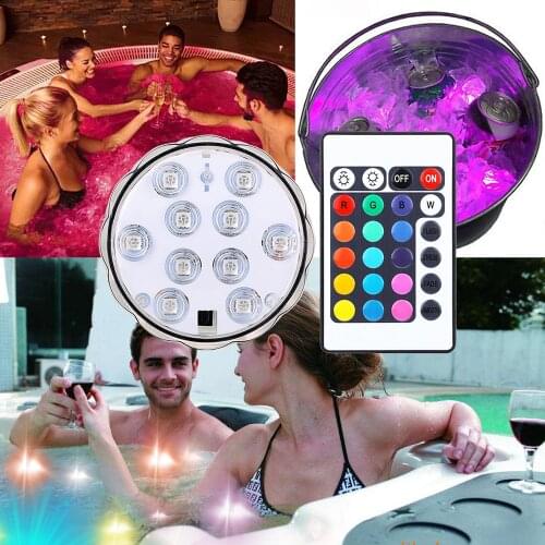 16Colors RGB Submersible LED Lights Remote Control LED Underwater Light Pond Waterproof Swimming Pool Underwater Night Lamp D30