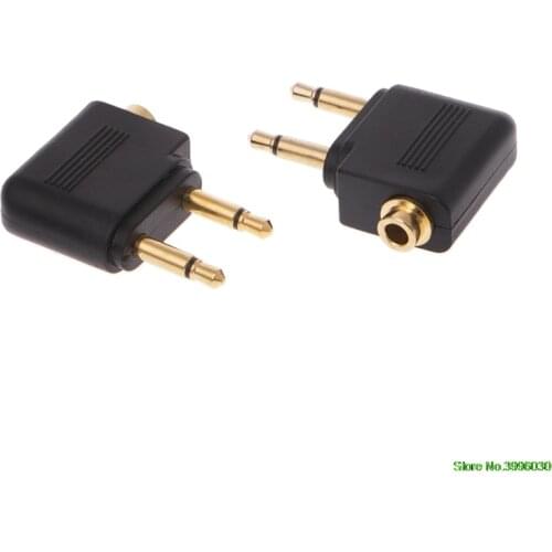2 Pcs Gold Plated 3.5mm 2 Male To 1 Female Headphone Jack Socket Audio Adapter
