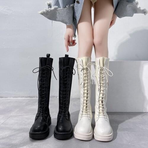 2020 new womens bottomed High boots soft bottom comfortable British style boots Korean version Thick bottom womens boots 35-40