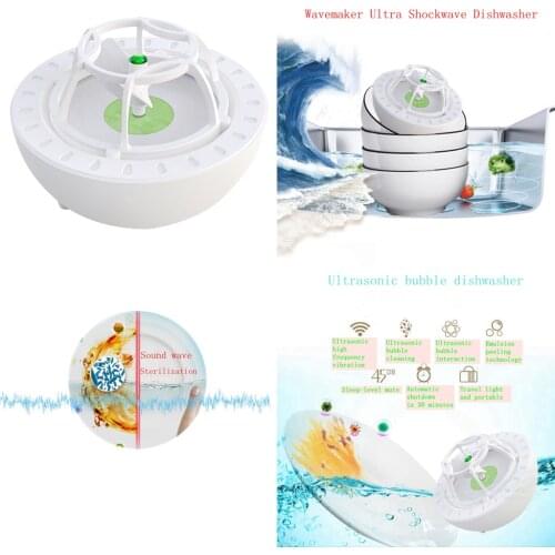 5V 10W Portable Ultrasonic Sink Dishwasher USB Automatic Wave Dishwasher