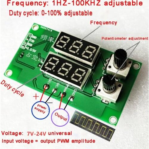 3.3V~20V with digital display PWM pulse frequency duty cycle adjustable square wave rectangular wave signal generator drive module