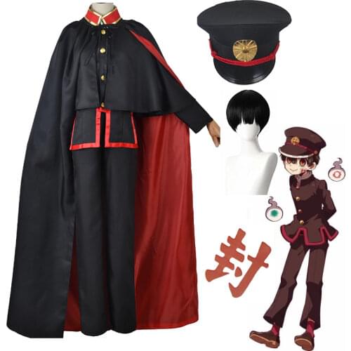 Anime Jibaku Shounen Hanako kun Cospaly Costume Toilet Bound Hanako kun Cospaly Clothing Cloak Hat Props