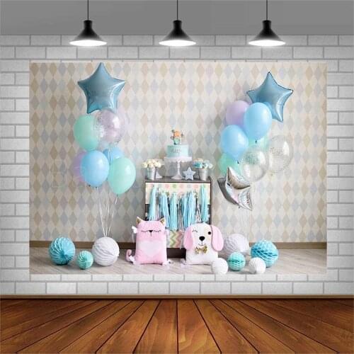 Avezano Vinyl Photography Backgrounds Birthday Party Baby Shower Banner Cake Celebration Balloon Doll Backdrop For Photo Studio
