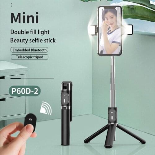 Wireless Selfie Stick LED Ring Photography Light Handheld Remote Shutter Tripod for Android IOS