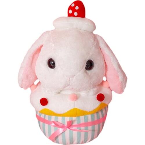40/48/60cm INS Dreamy GIRLS Heart Paper Cups Cute Cake Rabbit Doll Plush Toys Christmas Atmosphere