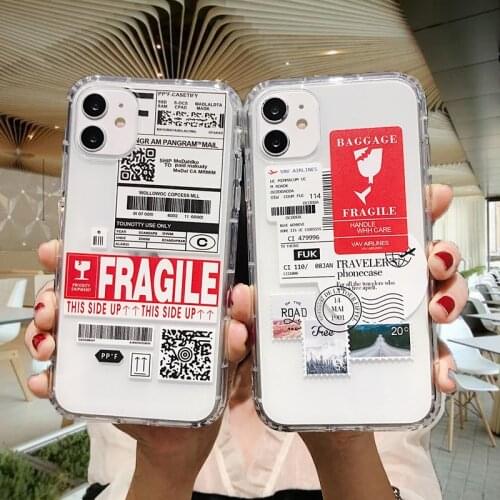 Phone Case For Vivo Y17 Y15 Y12 U10 U3X Y11 Y20i Y95 Y93 Y91 Y50 Y30i Y66 TPU Sticker Label Bar Transparent Fashion Cover