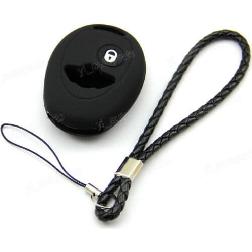 Black Silicone Case Cover Fit For BMW Mini Cooper R50 R53 Remote Key 2 Buttons MI2BK