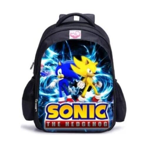 16 Inch SONIC RACING Backpack Children School Bags Boys Girls Daily Travel Backpack Cartoon Mochila School Gifts