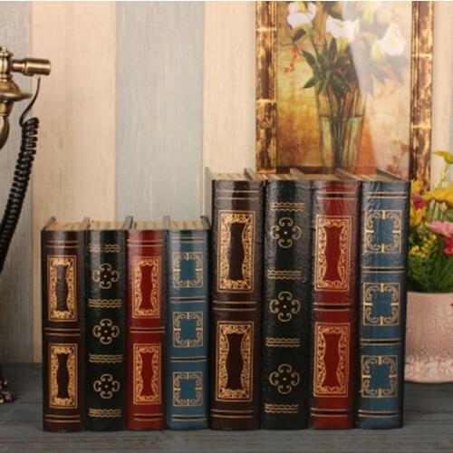 European Retro Fake Book Shape Storage Box Ornaments Office Decoration Secret Item Organizer Household Items Collection 11UA