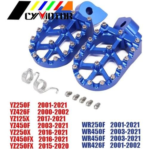 Motorcycle CNC Foot Pegs Footpeg Rests Pedals For YAMAH YZ250F YZ426F YZ450F YZ125X YZ250X WR250F WR400F WR426F WR450F YZ 85 125