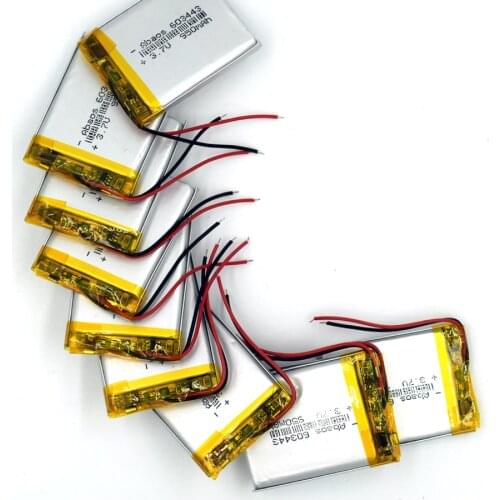 10PCS 063443 3.7V 950mAh Li-polymer Rechargeable Battery lithium Li-Po ion for MP3 MP4 KTV family microphone with GPS 603443