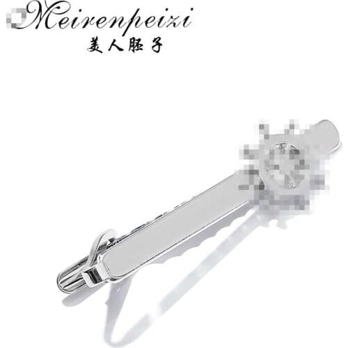 Meirenpeizi New Simple Metal Silver Tie Clip For Men Wedding Necktie Tie Clasp Clip Gentleman Tie Bar wheel Tie Pin For Mens G