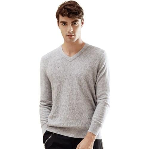 ZHILI 2018 Autumn Winter Mens Casual Pure Color Cashmere Sweater