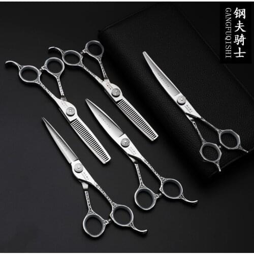 6 Professional Hair Salon Structure Scissors Set Cutting Barber Haircut Thinning Shear Scissors Hairdressing Hair Tools Scissors