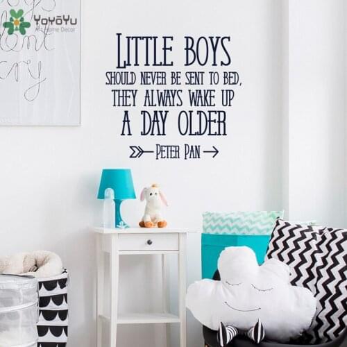 YOYOYU Wall Decal Baby Nursery Bedroom Wall Sticker Quote Little Boys Should Never Be Sent To Bed Interior Art Words Decor CT230