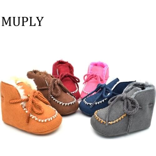 New Arrival Infant Booties Toddler Baby Girls Shoes Soft Sole Booty Winter Warm Snow Boots Bows Shoes Newborn Footwear