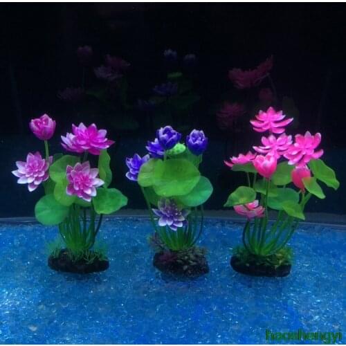 New fish tank landscaping plastic small lotus simulation calla lotus backstage aquarium decorations