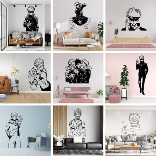 New Design Jujutsu Kaisen Decal Removable Vinyl Mural Poster For Kids Room Living Room Home Decor Vinyl Decals