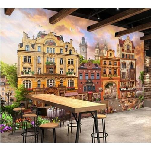 Papel de parede Retro European Landscape 3d wallpaper mural,living room bedroom wall papers home decor