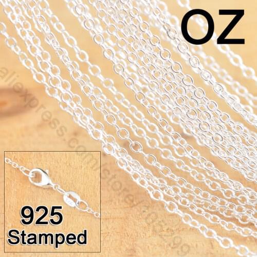 Stock Fast Free Shipping 50Pcs 18" 925 Sterling Silver Jewelry Link Rolo Chains Necklace With Lobster Clasps Factory Price
