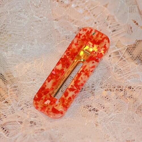 Multiple colors hairpin hollow out water drop hair clips hollow out square hair clips acrylie barrettes hair ornament