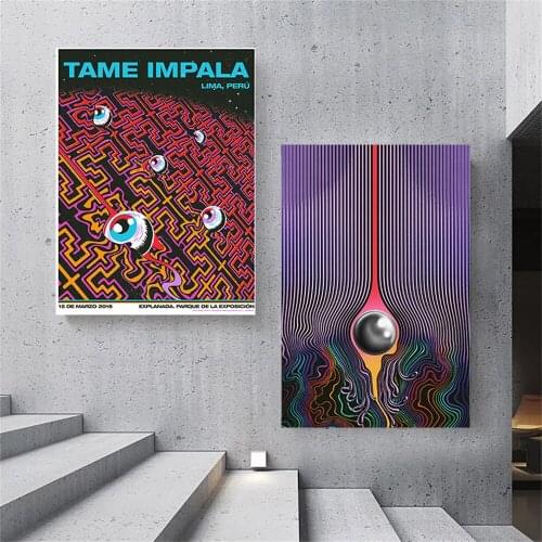 Rock Music Band New Tame Impala Psychedelic Poster and Prints Art Canvas Painting Wall Pictures for Living Room Home Decor