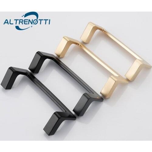 Furniture Handle Cabinet Gold Black Modern Zinc Alloy Kitchen Cupboard Door Pull Simple Drawer Wardrobe Closet Knob Hardware