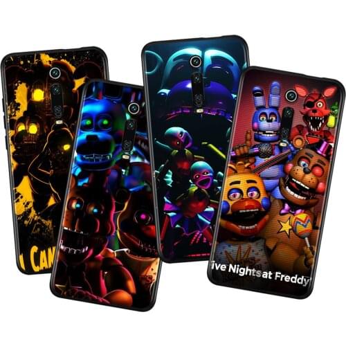 Cartoon Teddy Bear Five Nights Game For Xiaomi Redmi K40 Gaming K30i K30T K30S K30 Ultra K20 10X Pro Black Silicone Phone Case
