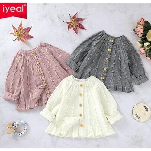 IYEAL 2020 Baby Sweater Girl Clothes Newborn Children Cardigan Coat Casual Spring Infant Sweater Baby Clothes Outerwear 0-24M