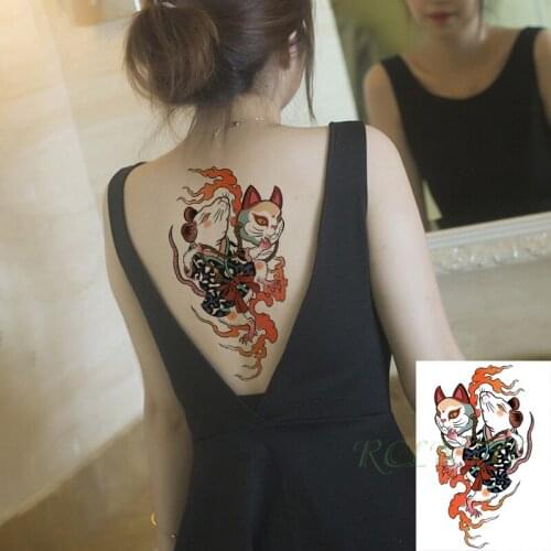 Waterproof Temporary Tattoo Sticker Cartoon Mouse Cat Japanese Style Element Fake Tatto Flash Tatoo Arm Art for Men Women