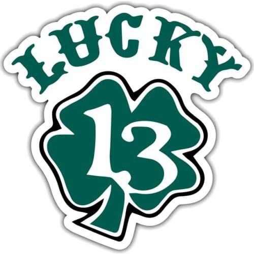 Funny KK Lucky 13 Reflective Decal Reflective Car Sticker Waterproof Laser Fashion PVC 12.7CM X 12.7CM