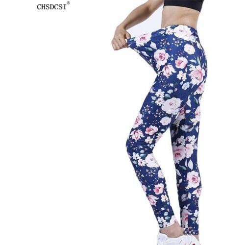 CHSDCSI Floral Digital Print Trousers Leggings New Womens Leggins Fitness Pants New Fashion High Waist Breathable Soft Sexy