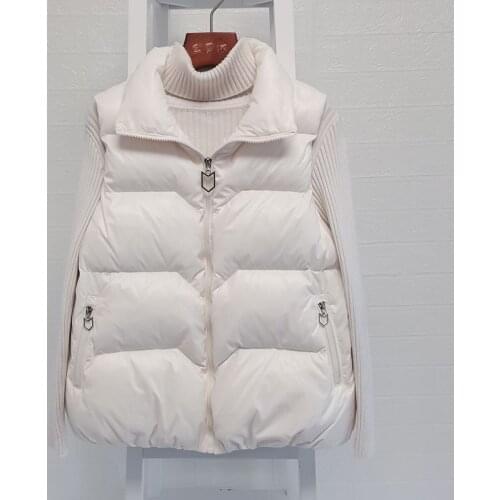 Winter Spring Warm Vest 2020 Korean Loose Coat Short and White duck down Waistcoat Women Puffer Jacket