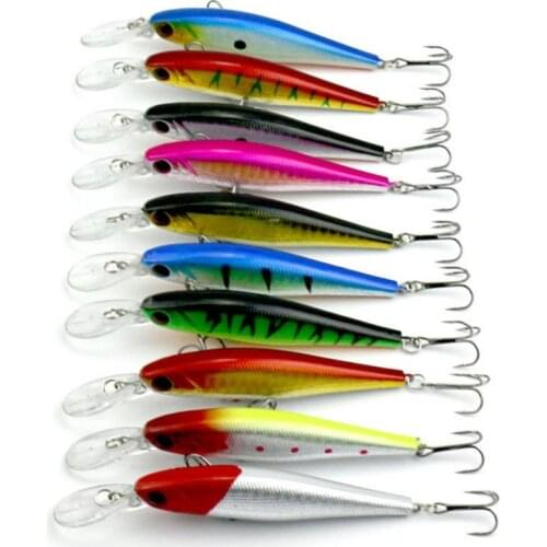 11cm Stripe Pattern Minnow Streak Fishing Lure Bass Freshwater Hook Hard Bait