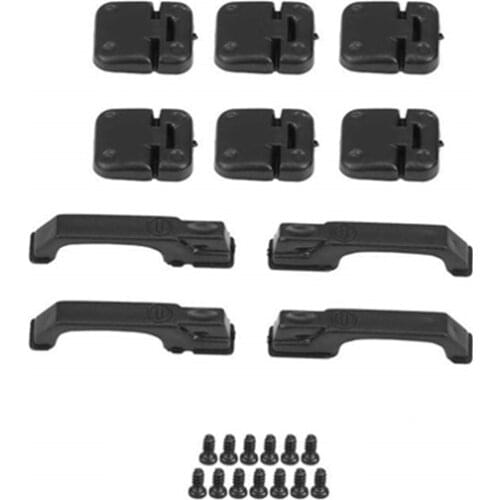 1Set Black Plastic Climbing Car Door Hinges & Door Handles for 1:10 RC Crawler Traxxas TRX4