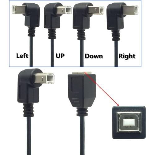 1PCS Right Angle USB Type B male to USB B female Printer new Extension Sync Cable Cord 0.25M UP&Down&Left&Right 90 Degree