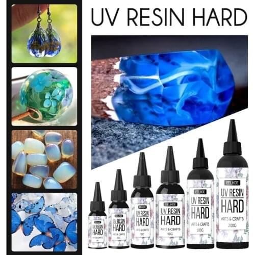 10ml 20ml 30ml 50ml 100ml 200ml UV Resin Hard Type Crystal Clear Glue Ultraviolet Curing Epoxy Crafts Jewelry DIY Drop Shipping