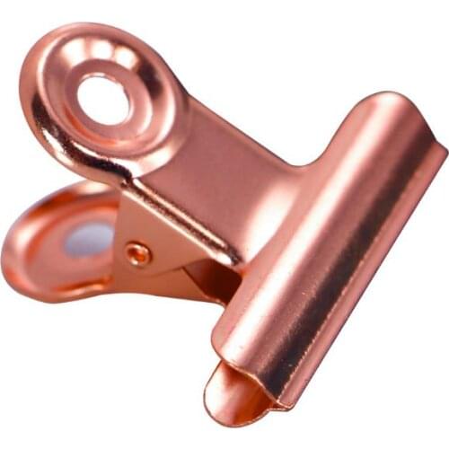 1000Pcs 22mm/31mm Round Metal Grip Clips Rose Gold Bulldog Clip Stainless Steel Ticket Paper Clip For Tags Bags Office SN3670