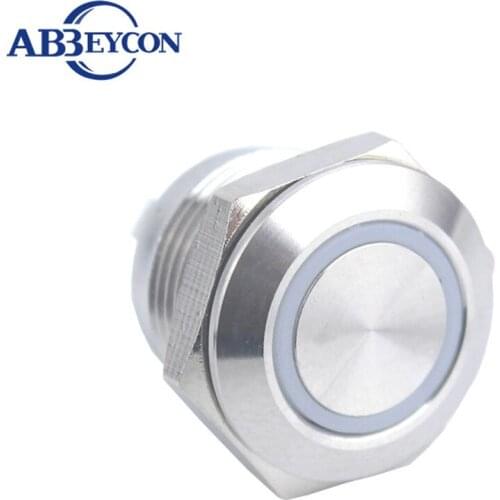 16mm Momentary Push Button Switch Ring Led Illuminated Light Short Momentary Pin Terminal Waterproof Metal Brass Car Switch
