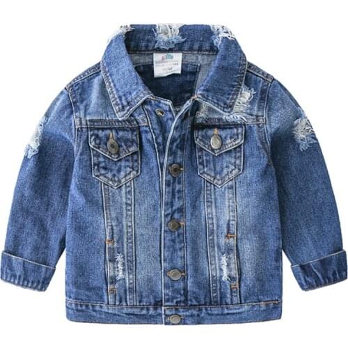 2020 Spring New Fashion 3 4-10 12 Years Teenager Children Clothing Baby Coat Tops Handsome Kids Boys Autumn Holes Denim Jackets